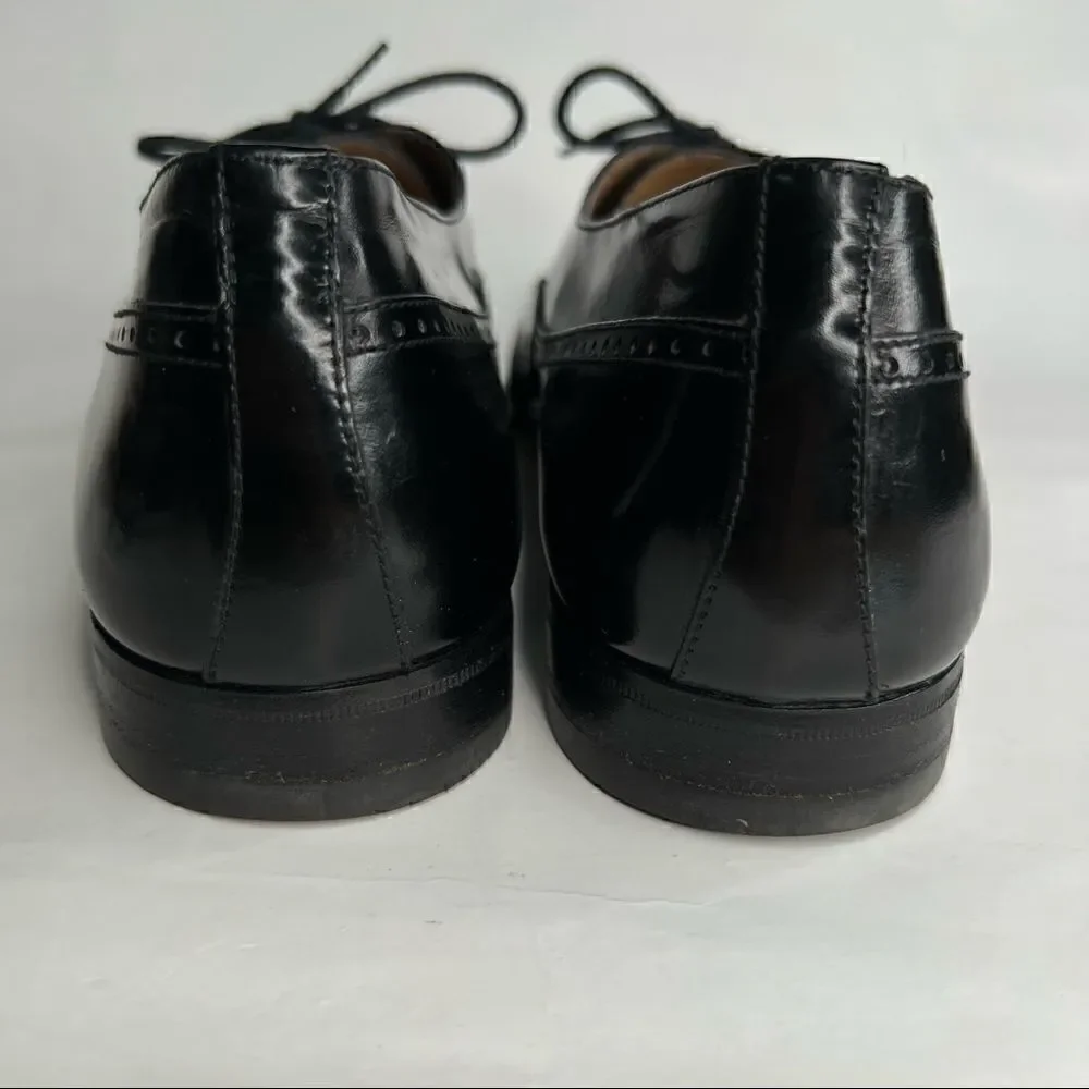 Bally Nino Black Leather cap toe Oxford dress shoes
